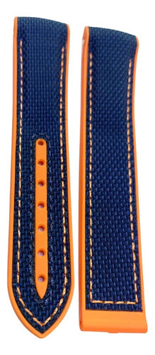 Pulseira Omega Nylon 20x18mm Laranja E Azul Resistente