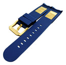 Pulseira Ap0690 Azul Marinho 22mm Detalhes Dourados