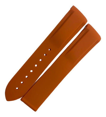 Pulseira Ômega Borracha 20x18mm Laranja Resistente