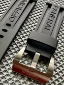 Pulseira de Borracha para Panerai Luminor Preta com Fecho