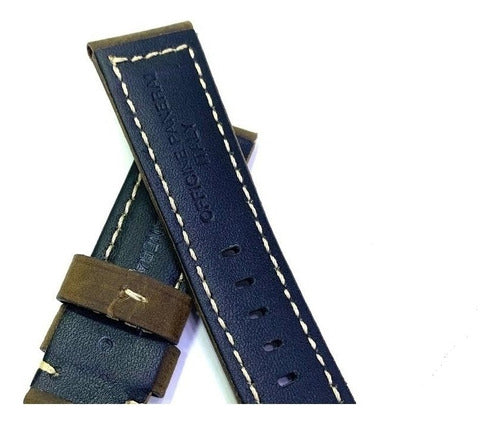 Pulseira Panerai Couro Camurça 24mm Completo