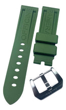 Pulseira Panerai Italy 24mm Verde Militar Com Fecho Aço