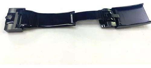 Fecho Pulseira Relógio Aço Ou Borracha Rolex Cor Preta