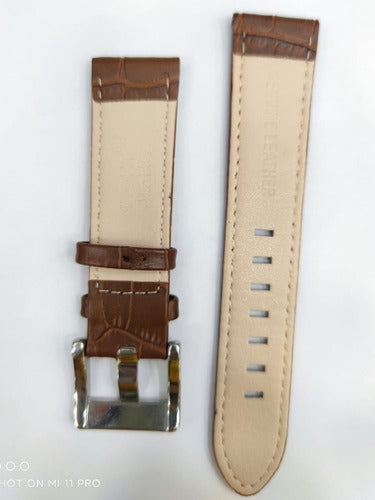 Pulseira Montblanc Couro Marrom 24mm Completo