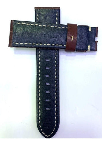 Pulseira Couro Para Relógio Panerai 22mm Marrom