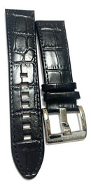 Pulseira Montblanc Preta de Couro 24mm Original