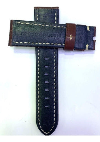 Pulseira Couro Para Relógio Panerai 22mm Marrom