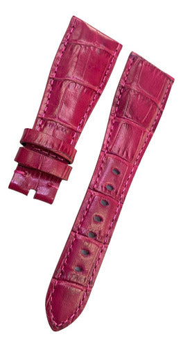 Pulseira Gaga Milano Italy 24x16mm Couro Genuíno Rosa
