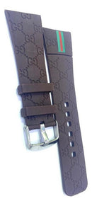 Pulseira Gucci Marrom 26mm de Borracha com Fecho