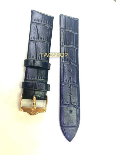 Pulseira Patek Phillippe Couro 20mm Preta Fecho Aço