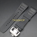 Pulseira Richard Mille Preta de Borracha 25mm com Fecho de Aço