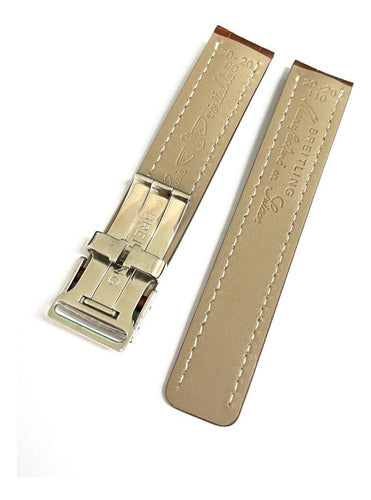 Pulseira Relógio Couro Para A Marca Breitling Chronomat