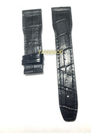 Pulseira IWC Preta de Couro 22mmx18mm com Fecho de Aço