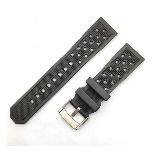 Pulseira Tag Heuer Silicone Preto 24mm Completo