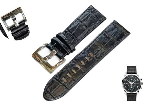 Pulseira Couro Para Relógio Mont Blanc Cores Premium