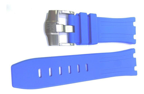 Pulseira Ap Silicone Miami Blue 29x24 Fecho Aço Inoxidável