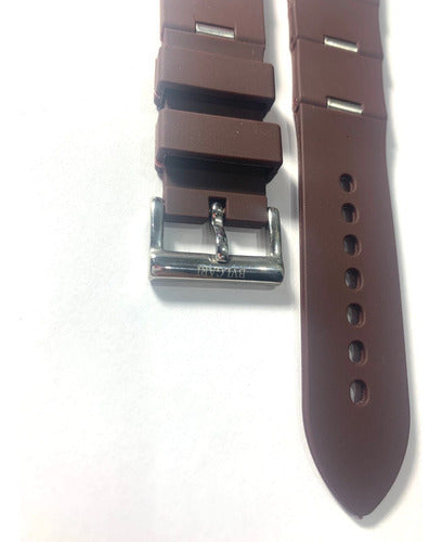 Pulseira Bvlgari Marrom Detalhes Prateado 24mm