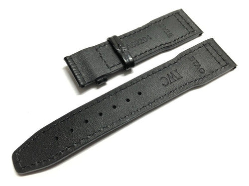 Pulseira Couro Iwc Preta 20mm