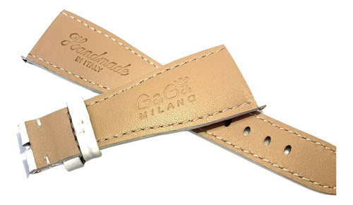 Pulseira Gaga Milano 24x16mm Branca Couro Genuíno