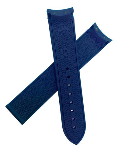 Pulseira Omega Azul 20x18mm Borracha Resistente