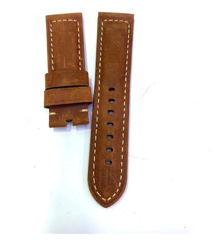 Pulseira Panerai Couro Marrom 24mm Genuíno Pesado