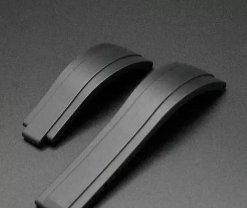 Pulseira Silicone Para Relogio Rolex 22mm Preta Premium