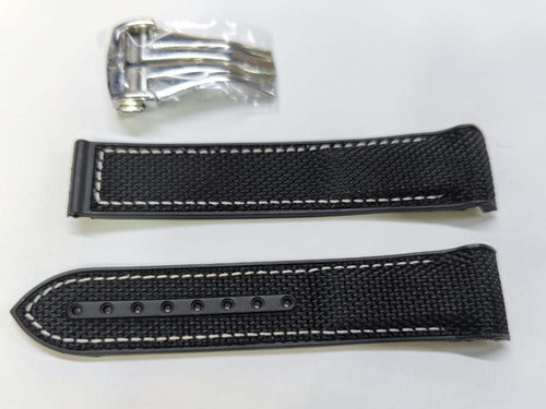 Pulseira Omega 20mm Nylon Preto Completo