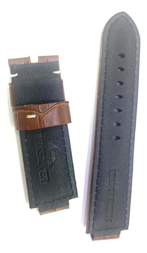 Pulseira Quiksilver Foxhound Couro Marrom Original Correia