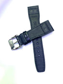 Pulseira IWC de Couro Preta 22mm Completa