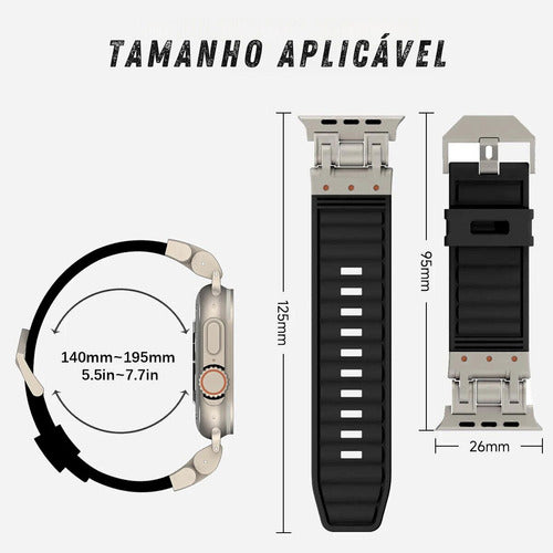 Pulseira P/ Smartwatch 42/44/45 Ultra 49mm Titanium Relógio