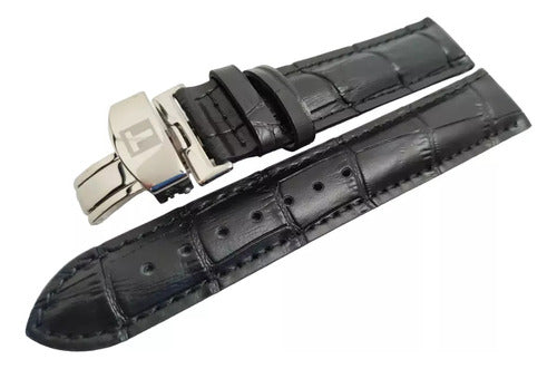 Pulseira Couro Para Relogio Tissot Prc200 T461 19mm Completa