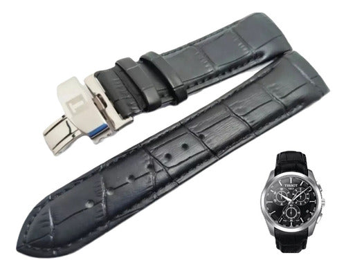 Pulseira Couro Para Relogio Tissot T035617a Couturier 23mm