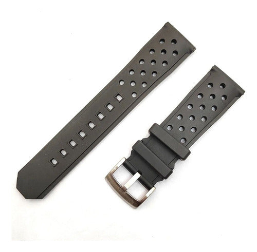 Pulseira Tag Heuer Silicone Preto 24mm Completo