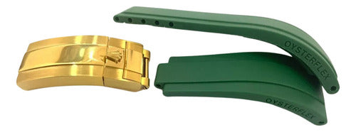 Pulseira- Verde Para Relógio Rolex 20mm Fecho Gold