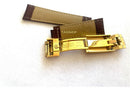Pulseira Rolex de Couro 20mmx16mm Marrom com Fecho de Aço Dourado