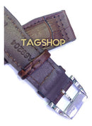 Pulseira IWC de Couro Marrom 20mm x 18mm com Fecho de Aço