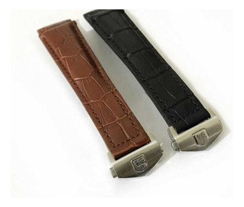 Pulseira 22mm Tag Heuer Couro Completo