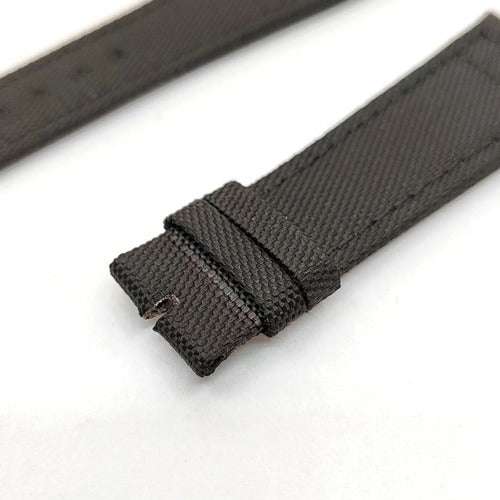 Pulseira Relógio Iwc Nylon Couro Preto 22x18