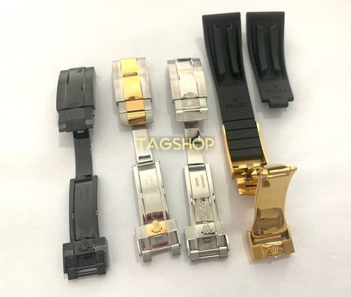 Pulseira Borracha Rolex 21mmx16mm Fecho Preto Aço