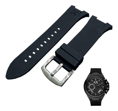 Pulseira Borracha Para Armani Exchange Completa Com Fivela