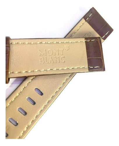 Pulseira Mont Blanc Couro Marrom 21mm P/ Relógios
