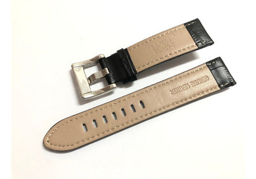 Pulseira Couro Relógio Mont Blanc 22mm Preto
