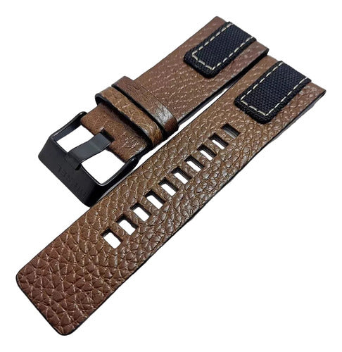 Pulseira Couro Marrom Compatível Para Diesel Dz4305 26mm