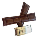 Pulseira Rolex Marrom 24x20mm de Couro com Fecho de Aço