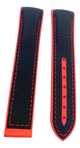 Pulseira Omega Nylon 20x18mm Preta Resistente