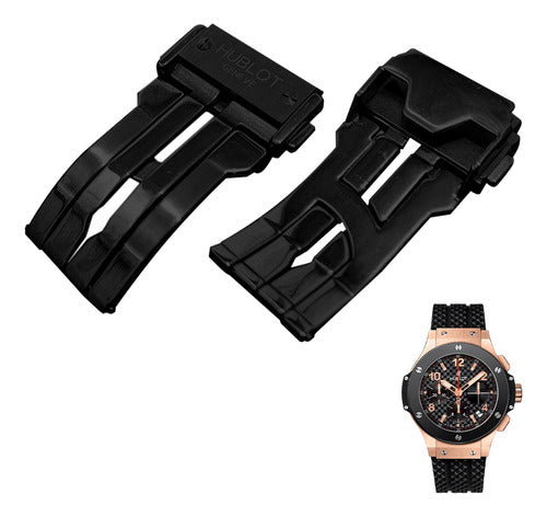 Fecho Deployant Preto Hublot Geneve Big Bang 22mm Premium