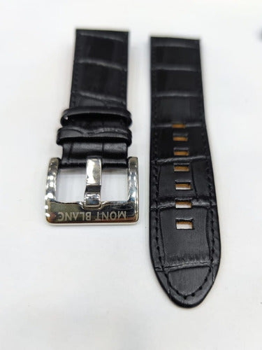 Pulseira Mont Blanc Couro Preto 20mm Completo