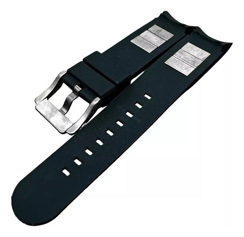 Pulseira Borracha Para Relogio Emporio Armani Ap-0690 Preta
