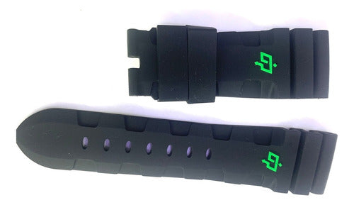 Pulseira Panerai Borracha Detalhes Verde 26mm