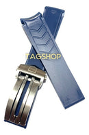 Pulseira Tag Heuer 21.5mmx18mm Borracha Azul Fecho Aço